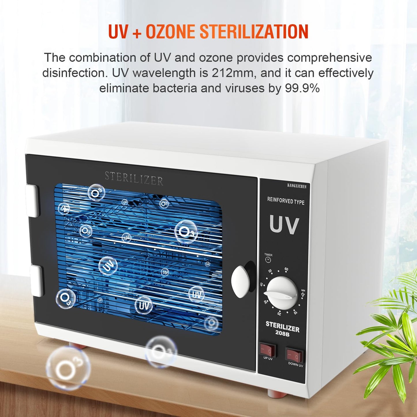 UV Sanitizer Cabinet. Dual Lamp UV Light Sanitizer Box with Timer Setting, Suitable for Cleaning of Various Items