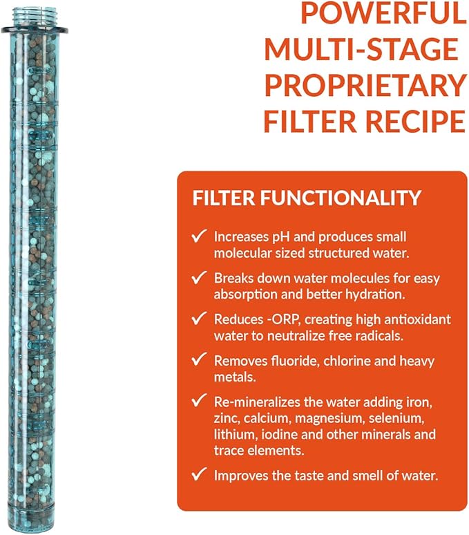 Invigorated Water Alkaline Water Filter Bottle With Carry Case - Enhanced Hydration - Integrated Water Filtration System - Portable Alkaline Water Bottle - PH Water Bottle Alkaline - 25oz-750ml (Aqua)