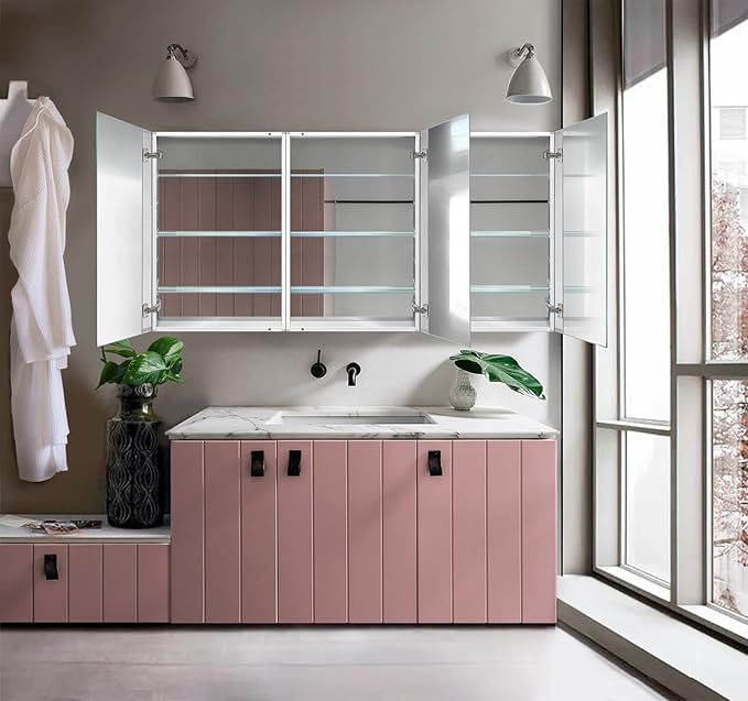 Krugg Medicine Cabinet | Recess or Surface Mount | Blum Hinge 170 Degree Soft Close| (72"x36")