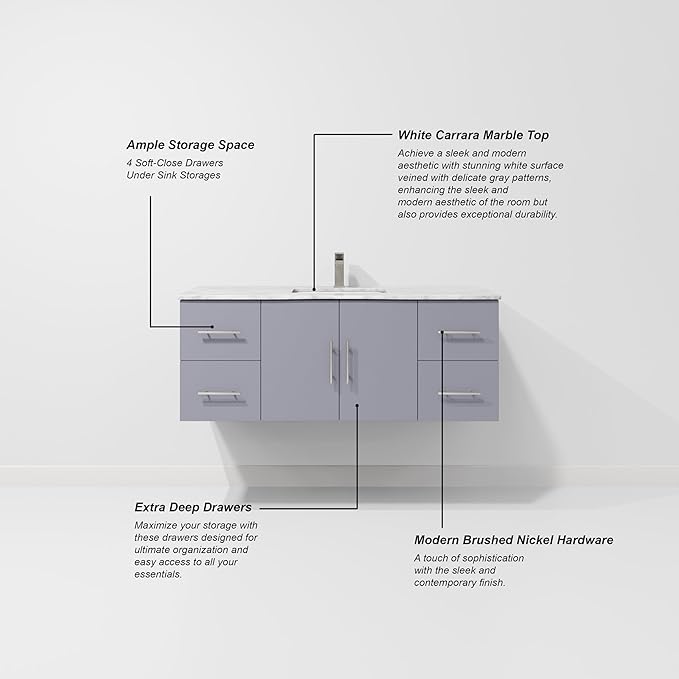 Sonoma 48 in. W X 22 in. D Dark Grey Single Bath Vanity Cabinet Without Countertop