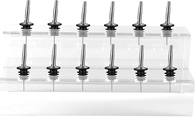 Acrylic Wine Stoppers Display Holder 12 Slot Clear Wine Bottle Stopper Stand Accessories Pourers Rack for Bar Cart