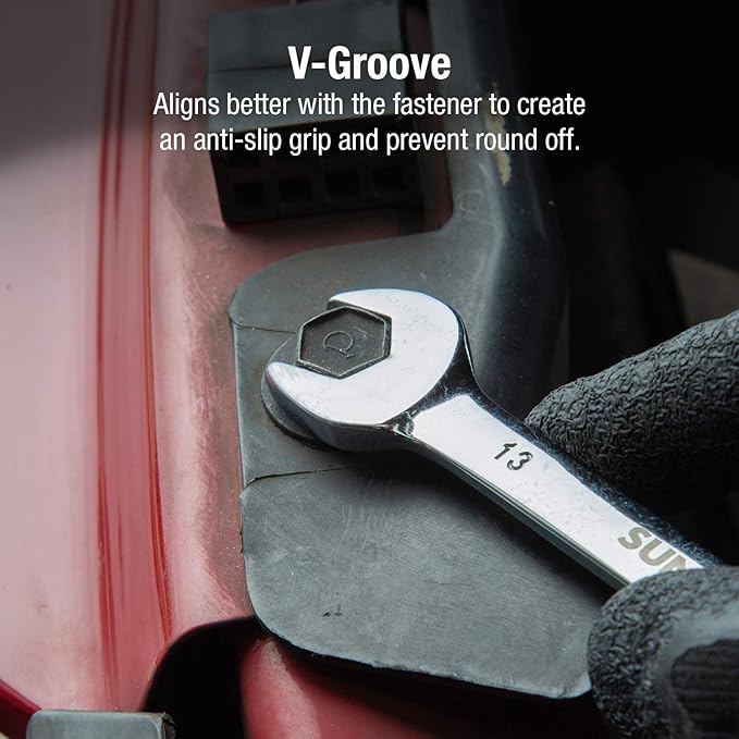 SUNEX TOOLS 9914M Metric Angle Wrench Set, Fully Polished, 6mm - 19mm, 14-Piece