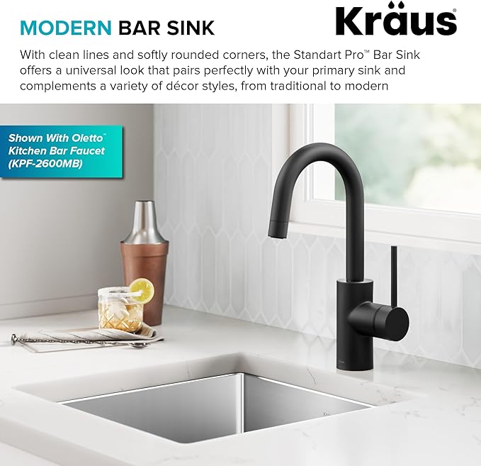 Kraus Kitchen Sink - Kraus Standart Pro 17-Inch Undermount Single Bowl, 16 Gauge Stainless Steel Kitchen Sinks, KHU101-17