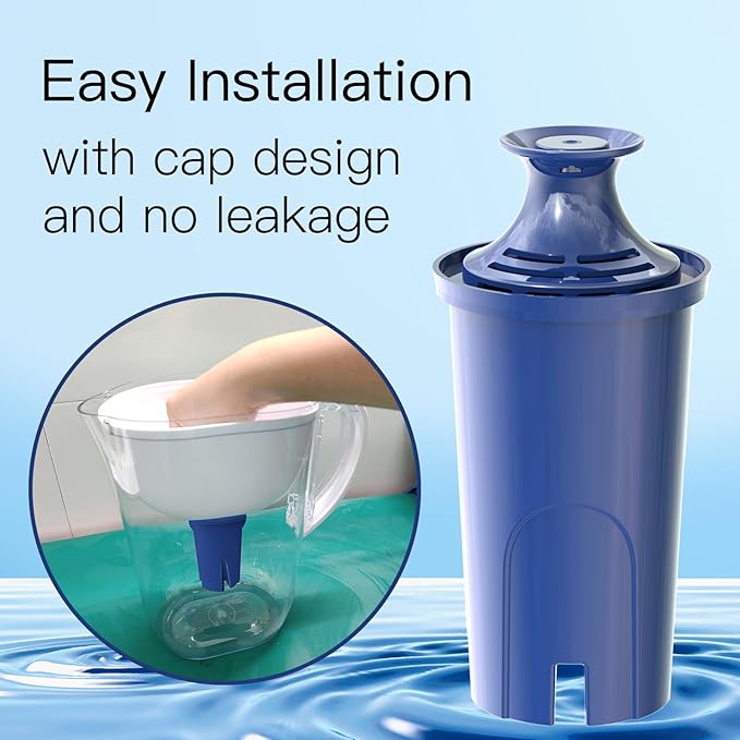 Alkaline Water Filter, Replacement for Brita® classic 35557, OB03, Mavea® 107007, Brita® Pitchers Grand, Lake, Capri, Wave and More, NSF Certified, 2 Packs