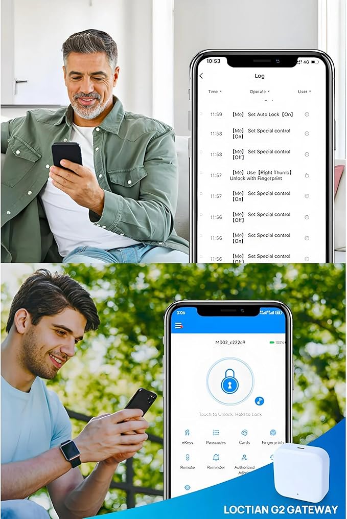 WiFi Smart Keyless Entry Door Lock Set w/Front Door Handle, 0.1s Fingerprint Biometric Unlock, APP/Passcodes/Cards Control, Auto Lock Keypad Deadbolt, Easy Install for Entry Bedroom