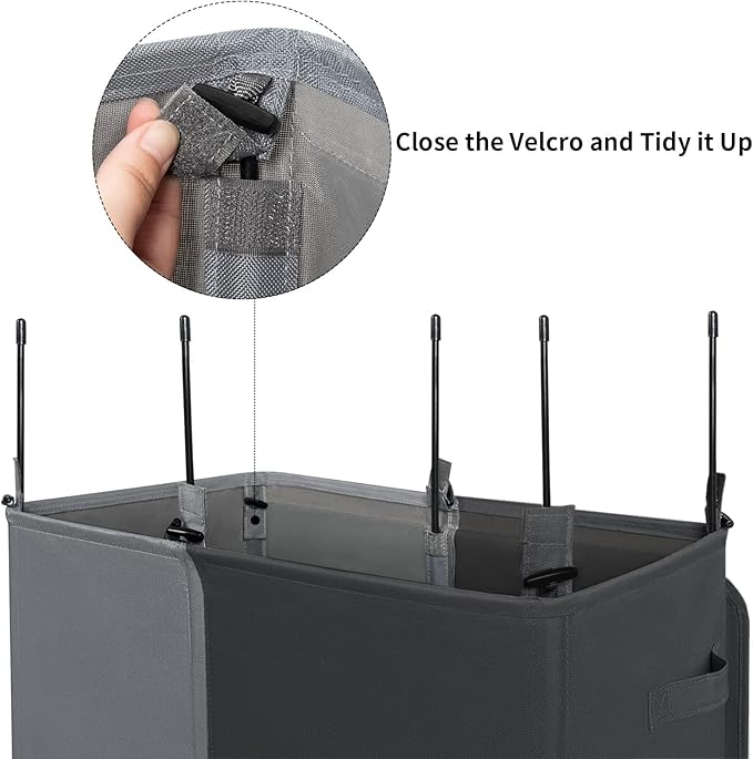 WOWLIVE Double Laundry Baseket with Lid and Removable Laundry Bags,154L Large Laundry Hamper 2 Section Collapsible Dirty Clothes Hamper for Laundry Room,College Dorm,Bathroom, Black and Grey