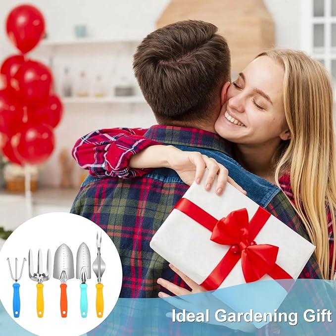 Weed Puller Tool, 5 Piece Stainless Steel Heavy Duty Weeding Tool, Weed Puller, Crack Weeder Tool, Weed Remover Tool with Ergonomic Plastic Handle, Gardening Gifts for Women