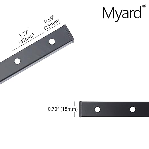 Myard 42 Inches Estate Hollow Square Iron Deck Balusters Furniture with Screws for Facemount Decking Railing Porch Fence Staircase Banister Balustrade(25-Pack, Matte Black)