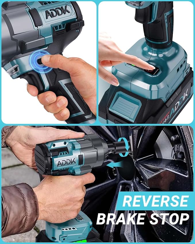 21V Cordless Impact Wrench Kit, 1200Ft-lbs (1600N.m) 1/2" Brushless Impact Gun with 6 Mode Speed, Electric 2600RPM High Torque Power Impact Driver for Car Truck Mower (1600Nm)