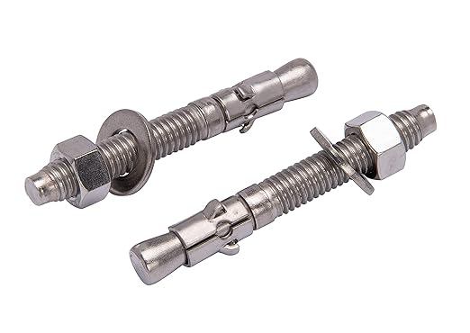 Bolt Dropper Stainless Steel Wedge Anchors - 3/8" x 3" Corrosion Resistant Concrete Fasteners - Commercial Grade Anchor Bolt, Nuts, and Washers Included - Pack of 10