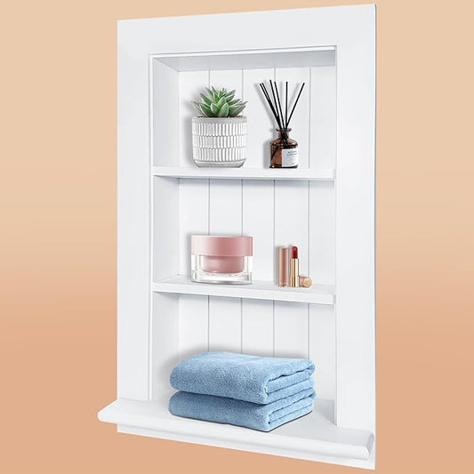 Royxen Recessed Medicine Cabinet 14 x 24 Inch, Medicine Cabinets, Large Medicine Cabinet, 3-Tier Bathroom Cabinets Wall Mount for Home Storage