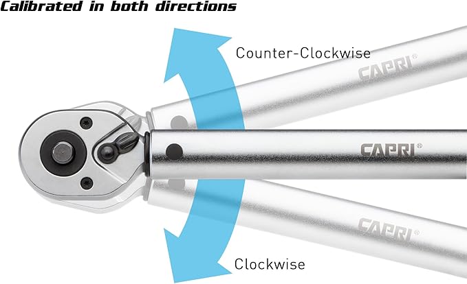 Capri Tools 31200 30-150 Inch Pound Industrial Torque Wrench, 1 4" Drive, Matte Chrome