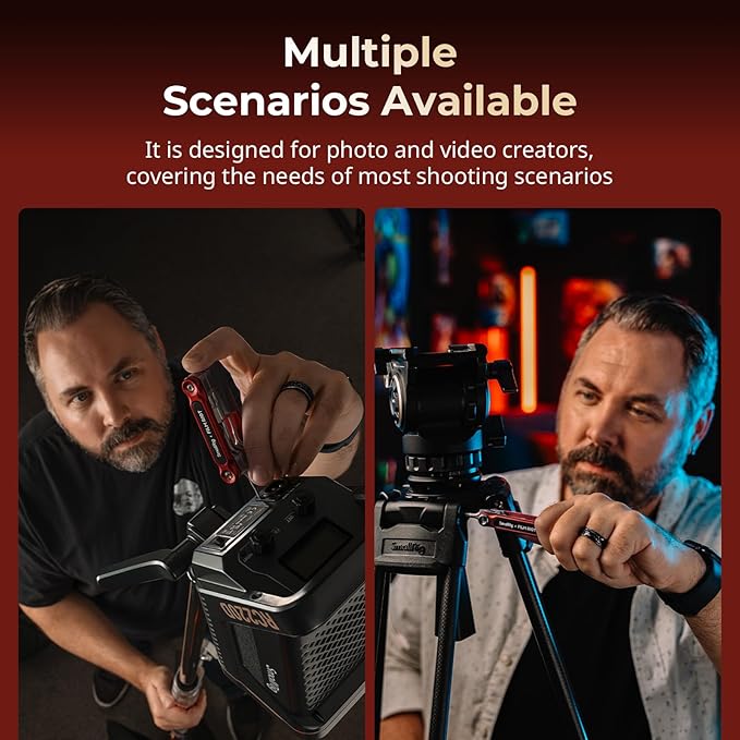 SmallRig x FILM RIOT 7-in-1 Folding Tool Set with Screwdrivers and Hex Key Wrenches, Multiple Angle Positioning, Portable and Compact Design (Red) - 4811