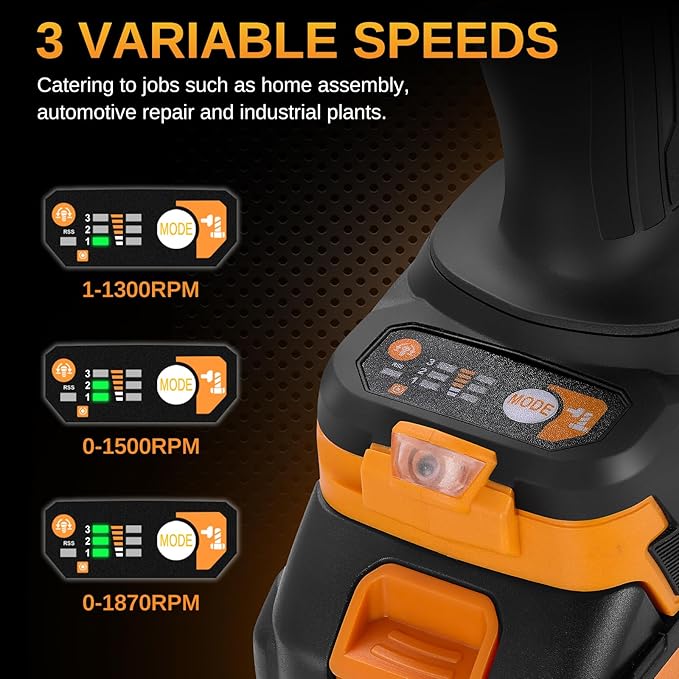 This Hill 3/4 inch Cordless Impact Wrench 1/2",1328Ft-lbs(1800Nm),21V Brushless lmpact Driver Set,2x 4.0Ah Battery,High Torque Power Impact Gun for Agricultural Machinery Truck