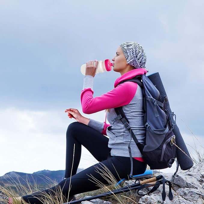 Rolling Sands 20 Ounce Sports Water Bottles 24 Pack, BPA-Free, Made in USA, Dishwasher Safe, White Bottles/Red Lids
