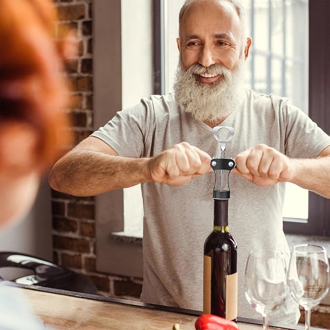 KORCCI Wine Opener, Wine Bottle Opener, Zinc Alloy Wing Corkscrew Heavy Duty, Cork Screw Beer Opener for Bartenders, Multifunctional Bottle Opener for Home Kitchen, Restaurant, Bar, Waiters