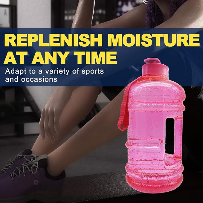 Water Jug Large Water Bottle Sport (2.2L/75 Oz) Leakproof Gym Container Large Capacity Drinking Tank(Pink)