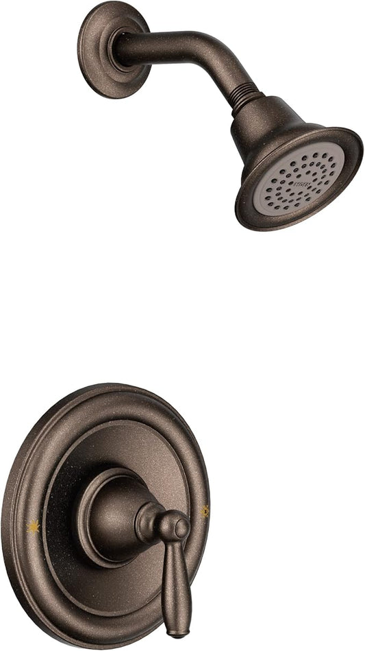Moen Brantford Oil-Rubbed Bronze Posi-Temp Shower Trim Kit Featuring Showerhead and Shower Lever Handle, Valve Required, T2152EPORB