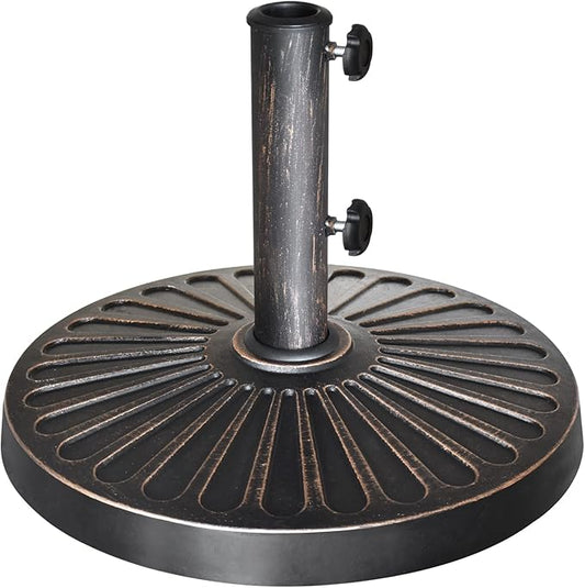 EliteShade USA Umbrella Base Stand Market Patio Outdoor Heavy Duty Umbrella Holder with Concave Radial Pattern,Bronze