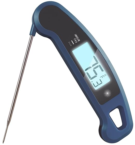 PX1D Javelin PRO Duo Ultra Fast Professional Digital Instant Read Meat Thermometer for Grill and Cooking, 4.5" Probe, Auto-Rotating Backlit Display, Splash Resistant – Maize