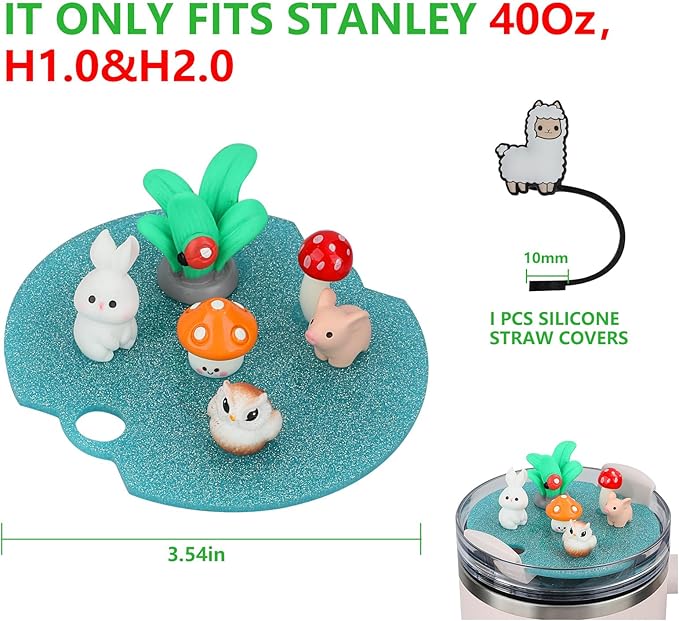 Charms Compatible with Stanley Cup Accessories,Charms for Stanley Cups H1.0&H2.0 Accessories 40oz with Silicone Straw Cover (C)