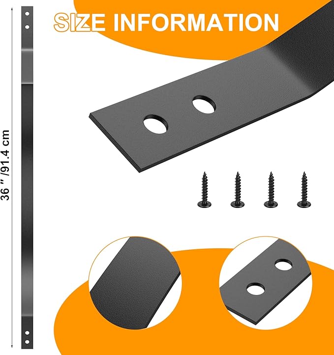 Akenow 61 Pack Metal Deck Spindles, 36"X1", Heavy Duty Railing, Wave Arc Baluster with Black Screws, Stylish for Outdoor Stair Porch