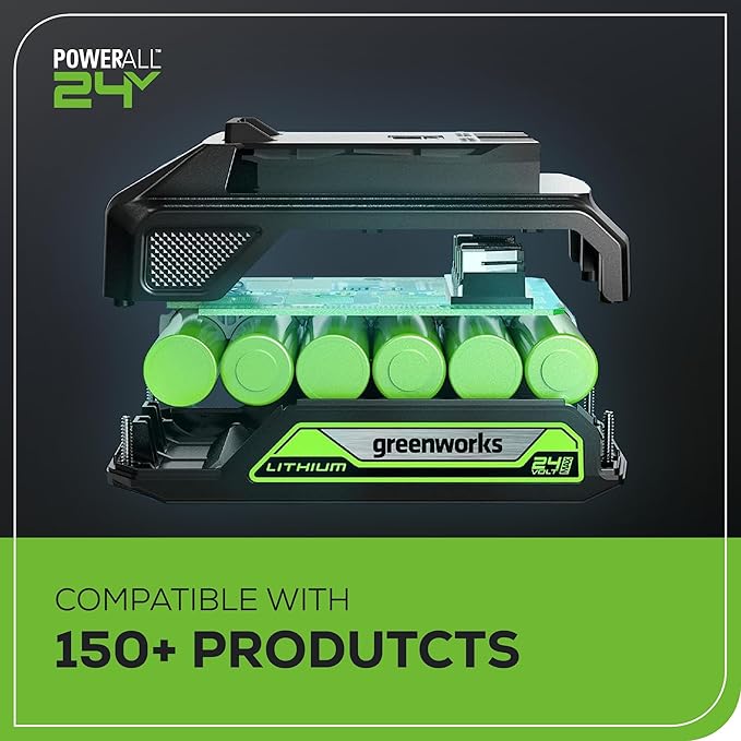 Greenworks 24V Brushless Cordless Impact Driver Kit, 2650 in./lbs Torque 1/4-inch Hex, Variable Speed Impact Drill/Driver Set, Included (2) USB (Power Bank) Batteries and Dual Port Charger, Bits