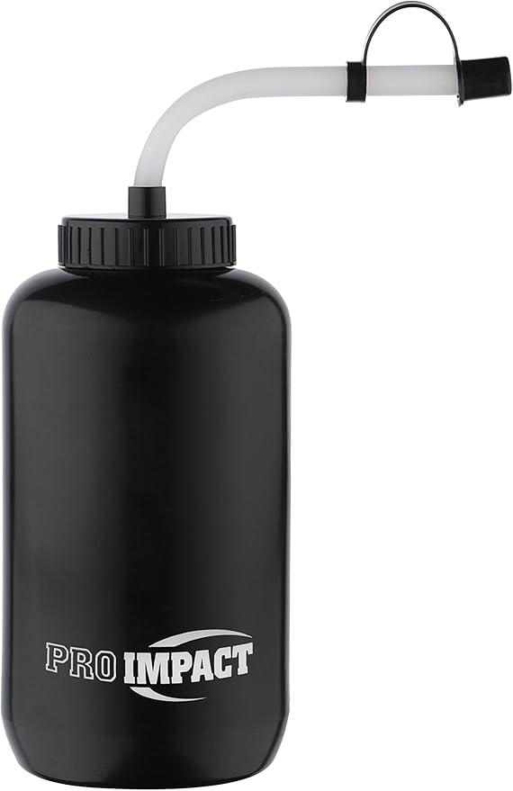 Pro Impact Squeezable Water Bottle Bendable Long Straw - LDPE BPA Free Plastic - Hydration for Baseball Hockey Gym MMA Yoga Boxing Cycling Softball Football Lacrosse (35.5 Oz.)