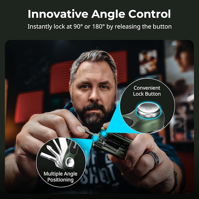 SMALLRIG x FILM RIOT 7-in-1 Folding Tool Set with Screwdrivers and Hex Key Wrenches, Multiple Angle Positioning, Portable and Compact Design (Green) - 4812