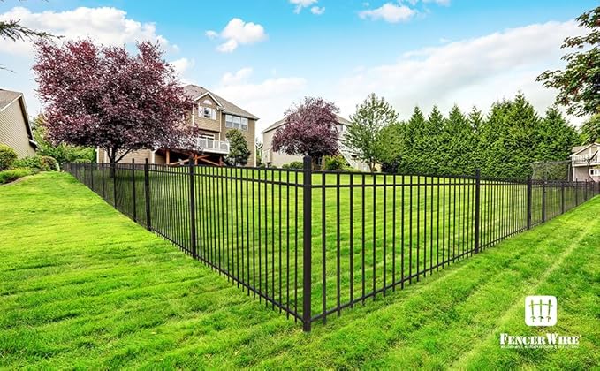 Fencer Wire Heavy Duty Garden Fence Bracket Set, 5 Pieces Metal Steel Connectors for Post and Panel Connection, Accessories of Metal Fencing Border