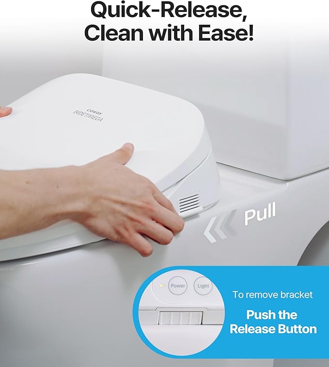 Coway Electronic Bidet Round Toilet Seat with Instantaneous Water Heating, Heated Seat and Dryer, Auto Open and Close Lid, Night Light, Deodorizer, Stainless Nozzle, Remote Control 500S