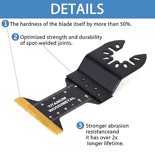 26pcs Oscillating Saw Blades Titanium Multitool Blades for Wood Plastics Metal oscillating Tool Blades Kits Fit Rockwell Ridgid Ryobi Milwaukee Chicago Craftsman Dewalt
