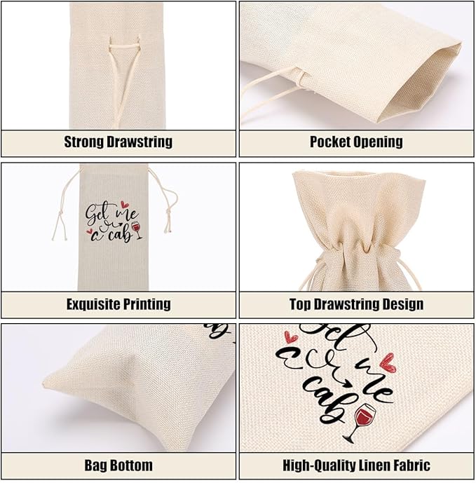 Funny Wine Quotes Wine Bag Wine Tasting Party Supplies for Wine Lovers Women Men Bride Groom Grandma Christmas Birthday Wedding Bachelorrette Party Wine Bags