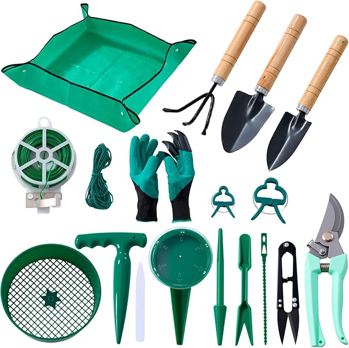 Gardening Tool Set 175pcs – Bonsai & Succulent Care Kit, BPA-Free Plastic, Organic Non-GMO – Stress Relief Gift for Parents, ADHD, Autism – Perfect for Balcony, Yard, Bedroom