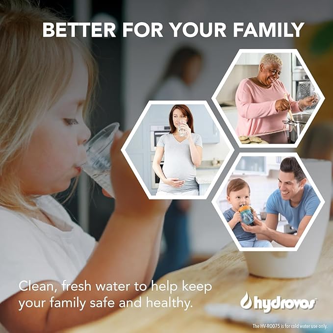 HV-RO075-ROM Water Filter, RO Replacement Cartridge #3 for HYDROVOS 75 GPD Reverse Osmosis System, Easy DIY Filter Changes, 2-Year Lifetime, Pack of 1