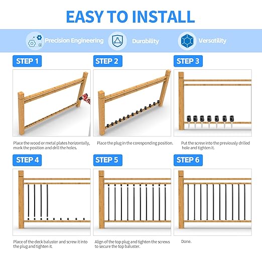 100 Pack 36" Aluminum Deck Balusters,3/4" Round Aluminum Balusters for Deck Railing,with Screws & Connectors,Black Deck Rail Spindles for Wood/Composite Fencing
