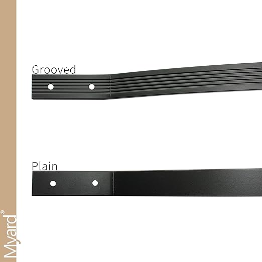 Myard 32-1/4 Inches Grooved Aluminum Deck Balusters Furniture with Screws for Facemount Railing Fencing, Arc Arch Style (25-Pack, Matte Black)