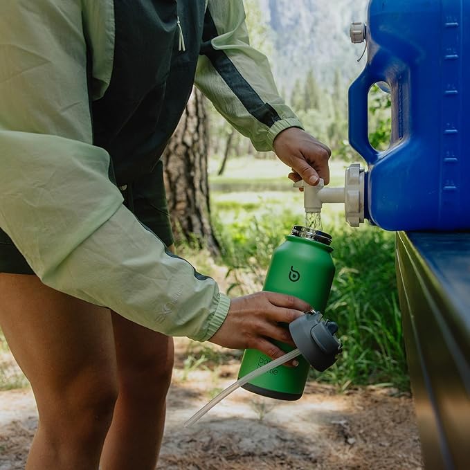 BOTTLE BOTTLE 32oz Insulated Water Bottle Stainless Steel Sport Water Bottle with Straw Dual-use Lid Design for Gym with Pill Box (summer forest)