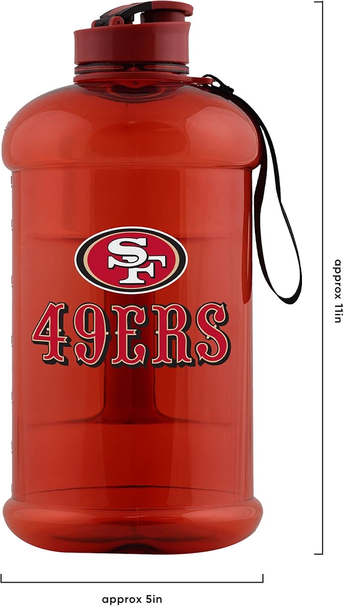 FOCO NFL Team Logo 2L Plastic Clear Large Sports Water Bottle