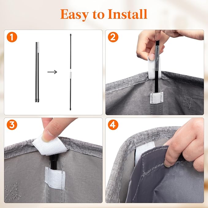 Lifewit Double Laundry Hamper with Lid and Removable Laundry Bags, Large Collapsible 3 Dividers Dirty Clothes Basket with Handles for Bedroom, Laundry Room, Closet, Bathroom, College, 145L Light Gray