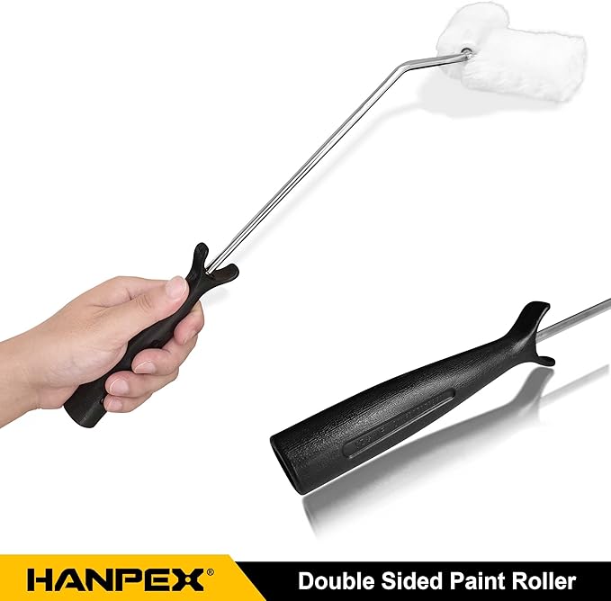 Small Double Paint Roller, Roller Brush, House Painting Supplies Covers, Paint Rollers Naps, Roller Frame and Paint Roller Kit for Stair Balusters, Fences, Pipes, Tube, etc.