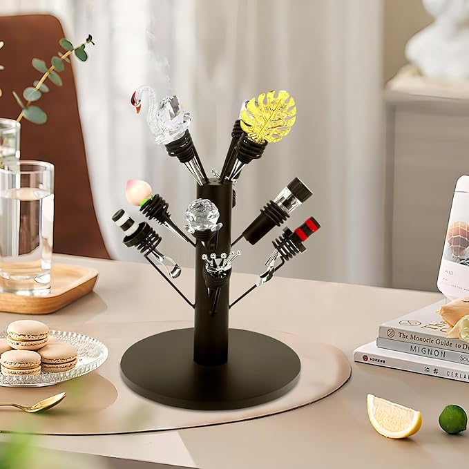 Bottle Stopper Holder, Wine Bottle Stopper Display Rack, 12 Slot Bottle Stopper Display, Tabletop Wine Bottle Stopper Holder Display Stand for Stoppers with A Diameter Greater Than 0.79 Inches