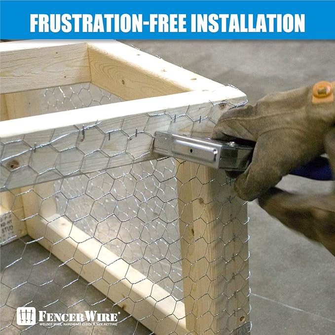 Fencer Wire 20 Gauge Chicken Wire Fence, Galvanized Poultry Hexagonal Netting Crafting, Chicken Coops & Rabbit Rodent Cage, 1-Inch Hex Grid (2 ft. x 25 ft.)