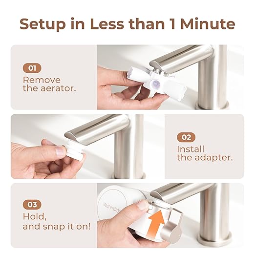 Waterdrop Soft Water Skincare Filter 2.0, Sink Filter Water Faucet for Skin, Faucet Water Filter, 0.01 Micron, Reduce Chlorine & Scale Control，BFT1(1 Filter Included)