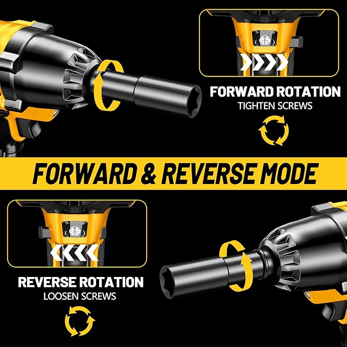 Cordless Impact Wrench 1/2 Inch, 480Ft-lbs (650N.m) Brushless High Power Impact Wrench Tool with 2x4000mAh Battery, 2500RPM High Torque Impact Gun, 7 Sockets for Home Car/Truck RV/Mower -2025 Upgraded
