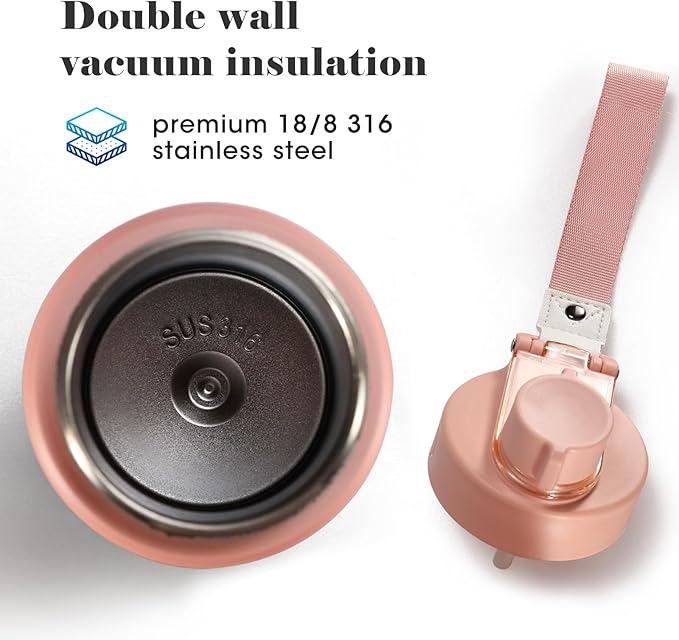 25 oz gym water bottle with straw, leak proof - men's/women's sports metal water bottle - double vacuum insulated stainless steel water bottle for gym, outdoors or traveling