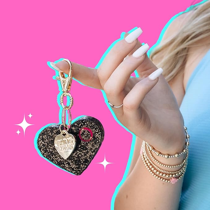 BLINGSTING 3-in-1 Women's Safety Kit - Professional Grade Pepper Spray - High Voltage Mini Stun Gun - Self-Defense Security Alarm - UV Dye - Glitter