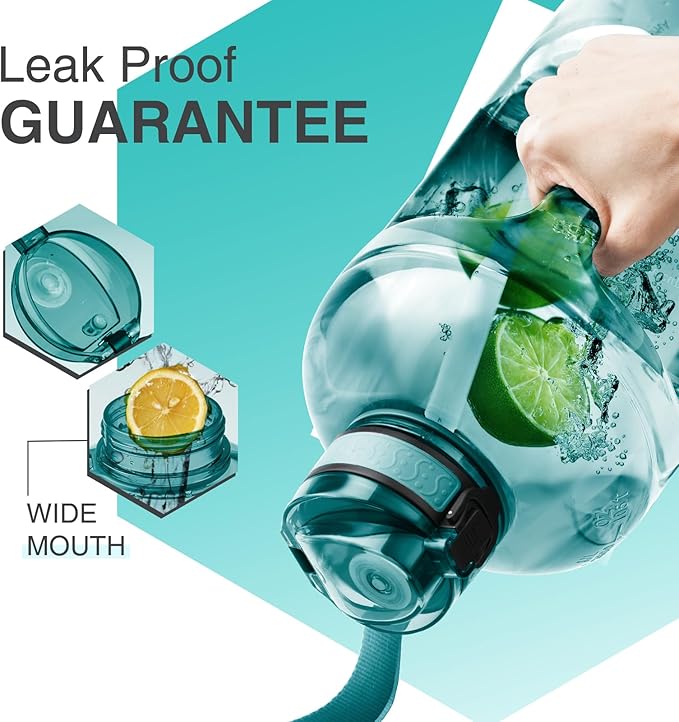 GIFUBOWA 3L Motivational Large Water Bottle with Time Marker 3 Liter Big Drinking Bottle 0.8 Gallon