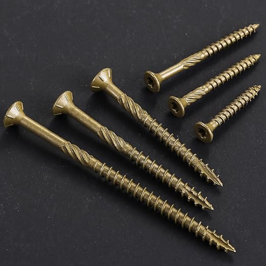 #8 * 2" Deck Screws, (155pcs) 1 lbs.Exterior Wood Screws, Rust Resistant Epoxy Coated, Bronze, T20 Star Bit