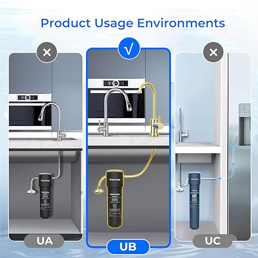 Waterdrop 10UB-UF 0.01 μm Ultra Filtration Under Sink Water Filter System for Baçtёria Reduction, Reduces Lead, Chlorine, Bad Taste & Odor, 8K Gallons, with Dedicated Faucet, USA Tech